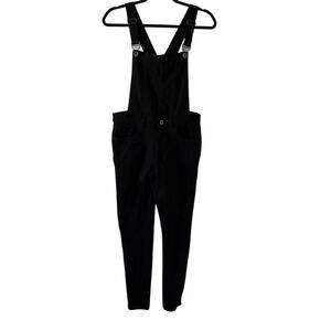 Forever 21 Black Bib Overall‎ Ripped Skinny Jeans Size 26  Distressed Festival